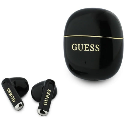 Auricolare Bluetooth Guess Glossy Gold Line Classic, TWS, Nero