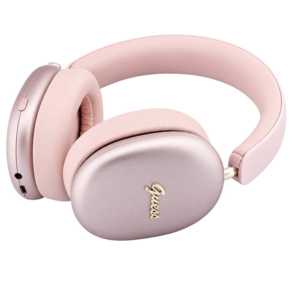 Auricolari Bluetooth Guess Metal Script Logo, A2DP, rosa