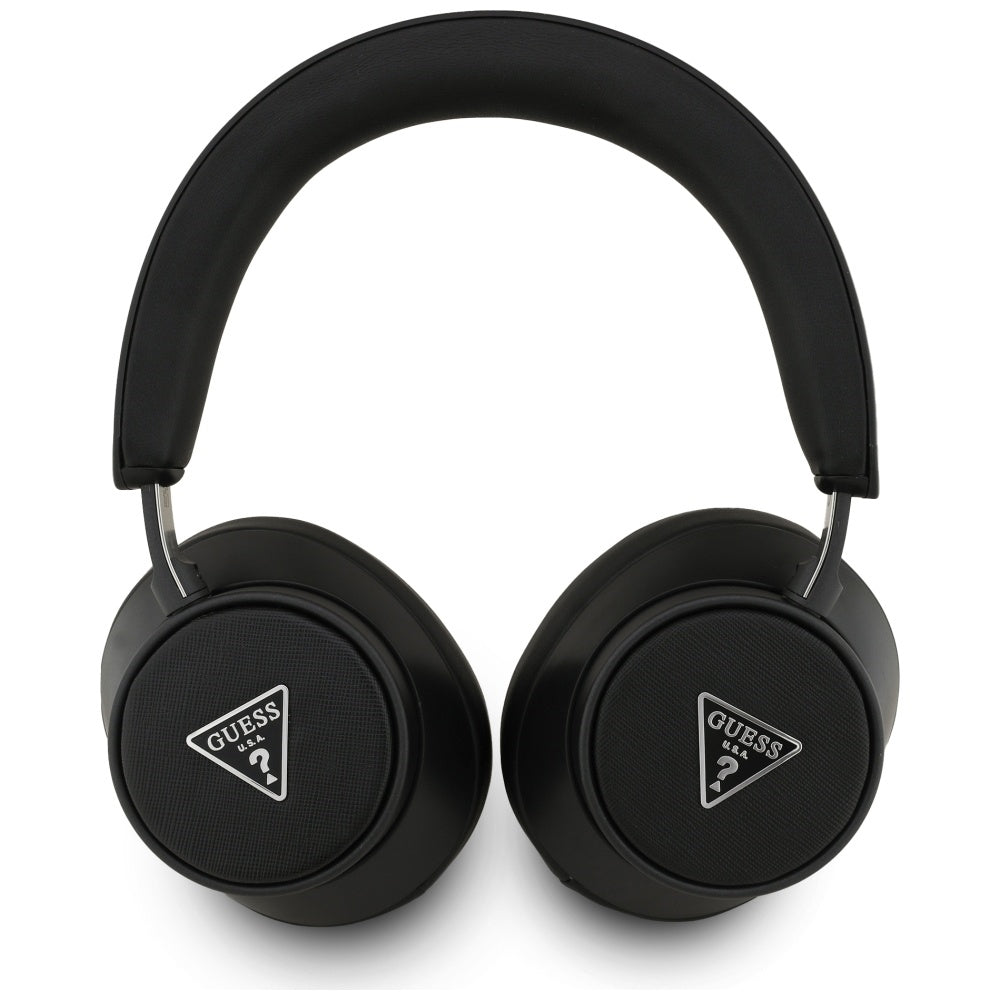 Auricolare Bluetooth Guess Saffiano con logo a triangolo, A2DP, Nero