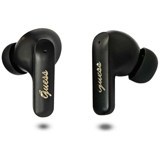 Auricolari Bluetooth Guess Script con Logo Metallico, TWS, Nero