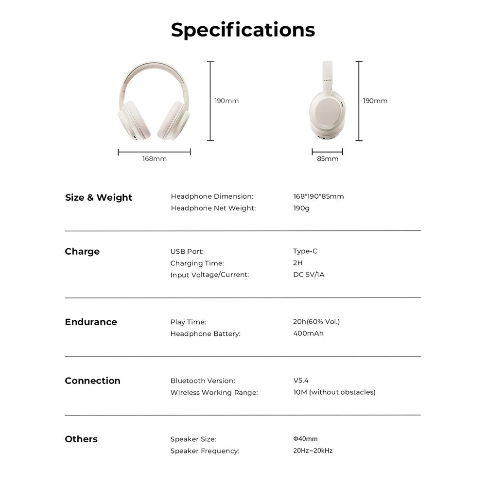 Handsfree Bluetooth HAVIT H619BT, A2DP, Bianco