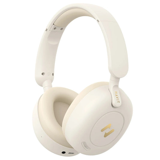 Handsfree Bluetooth HAVIT H655BT Pro, Multipoint, A2DP, ANC, Beige