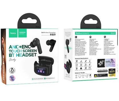 Auricolari Bluetooth HOCO EQ21, TWS, ANC, Nero