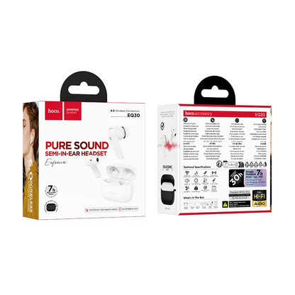 Auricolare Bluetooth HOCO EQ30, TWS, Bianco