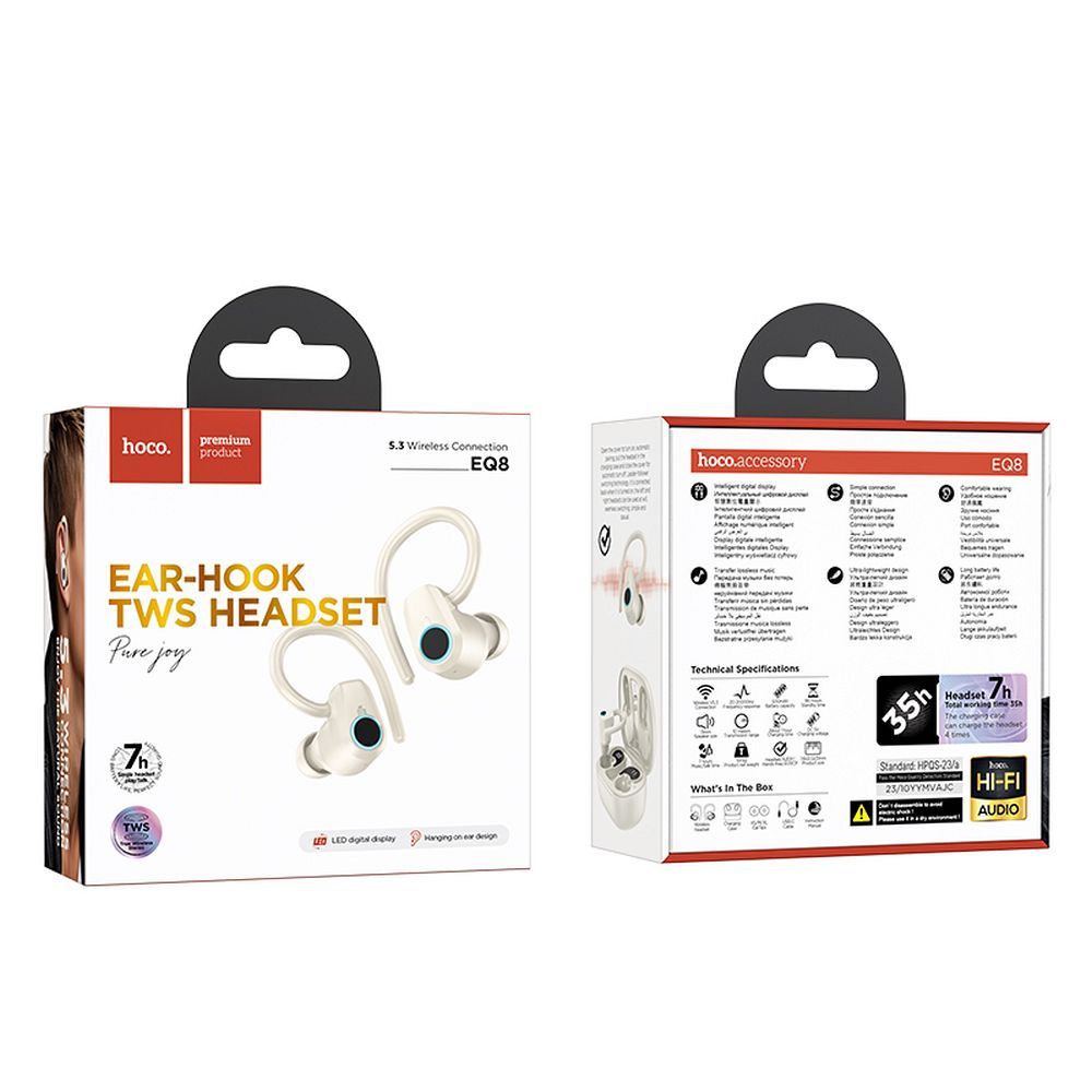 Vivavoce Bluetooth HOCO EQ8, TWS, bianco 