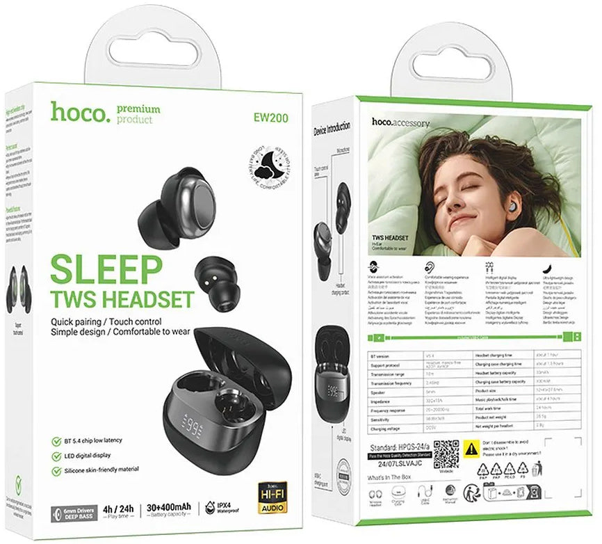 HOCO EW200 Bluetooth Handsfree, TWS, Black