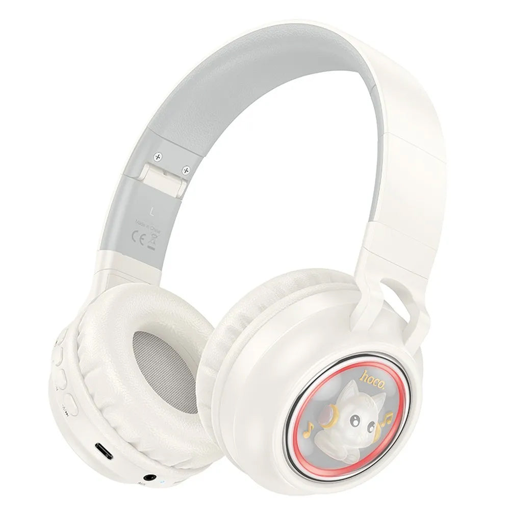 Auricolare Bluetooth HOCO W50 Kids Cute Cat, A2DP, Bianco