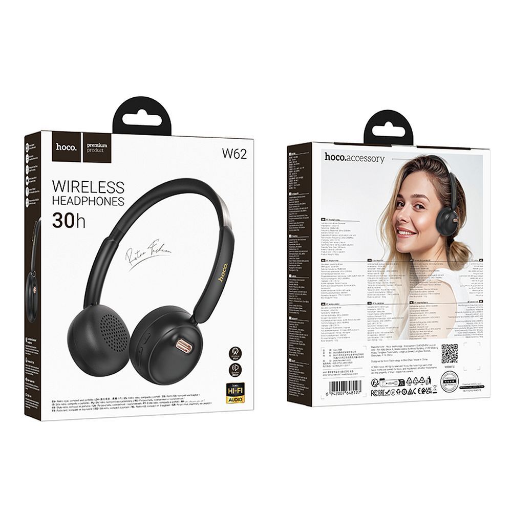 Auricolare Bluetooth HOCO W62, Nero