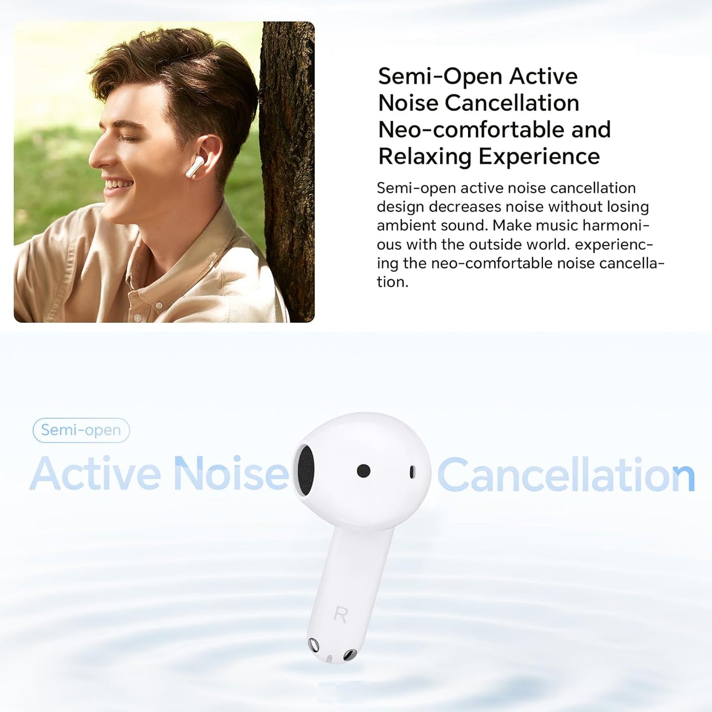 Auricolare Bluetooth Honor Choice X7e, TWS, ANC, Bianco 5504ABHF