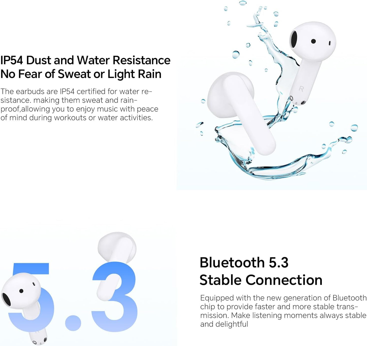 Auricolare Bluetooth Honor Choice X7e, TWS, ANC, Bianco 5504ABHF