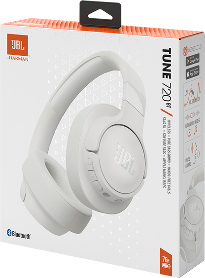 Vivavoce Bluetooth JBL Tune 720BT, MultiPoint, A2DP, bianco 