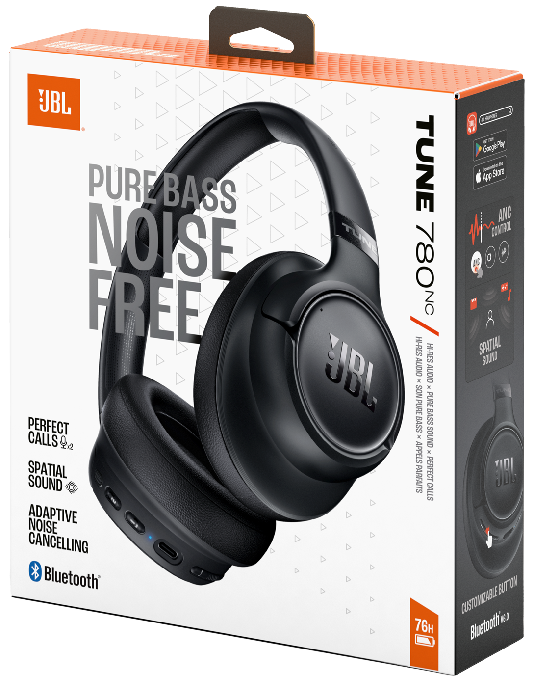 Handsfree Bluetooth JBL Tune 780NC, MultiPoint, A2DP, ANC, Nero JBLT780NCBLK