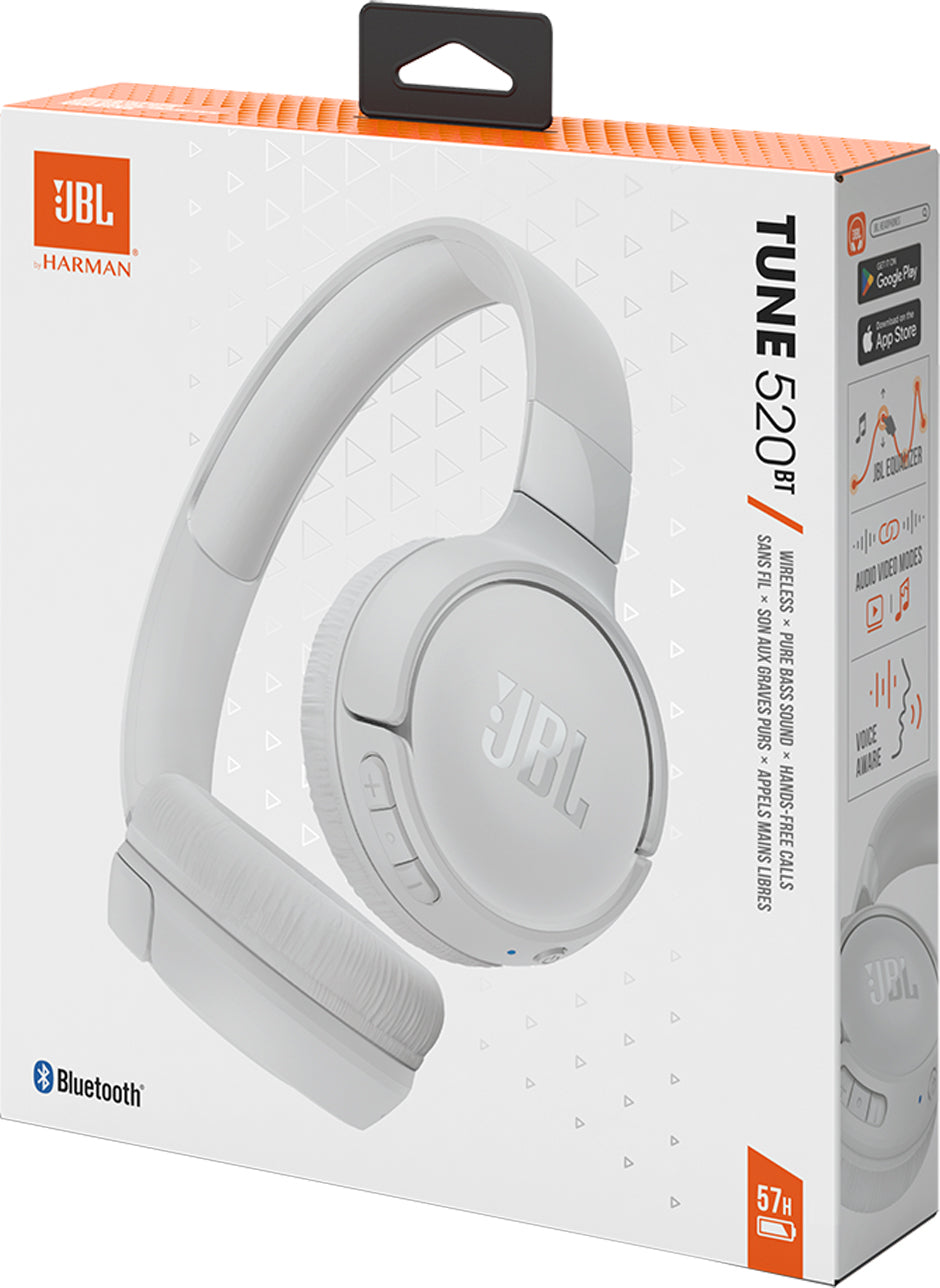 Vivavoce Bluetooth JBL Tune 520BT, MultiPoint, A2DP, Bianco JBLT520BTWHT