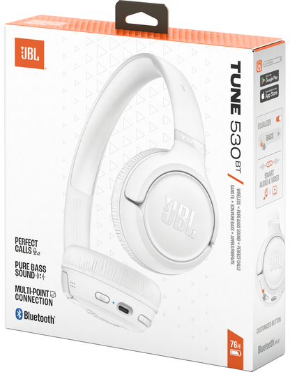Auricolare Bluetooth JBL Tune 530BT, MultiPoint, A2DP, Bianco