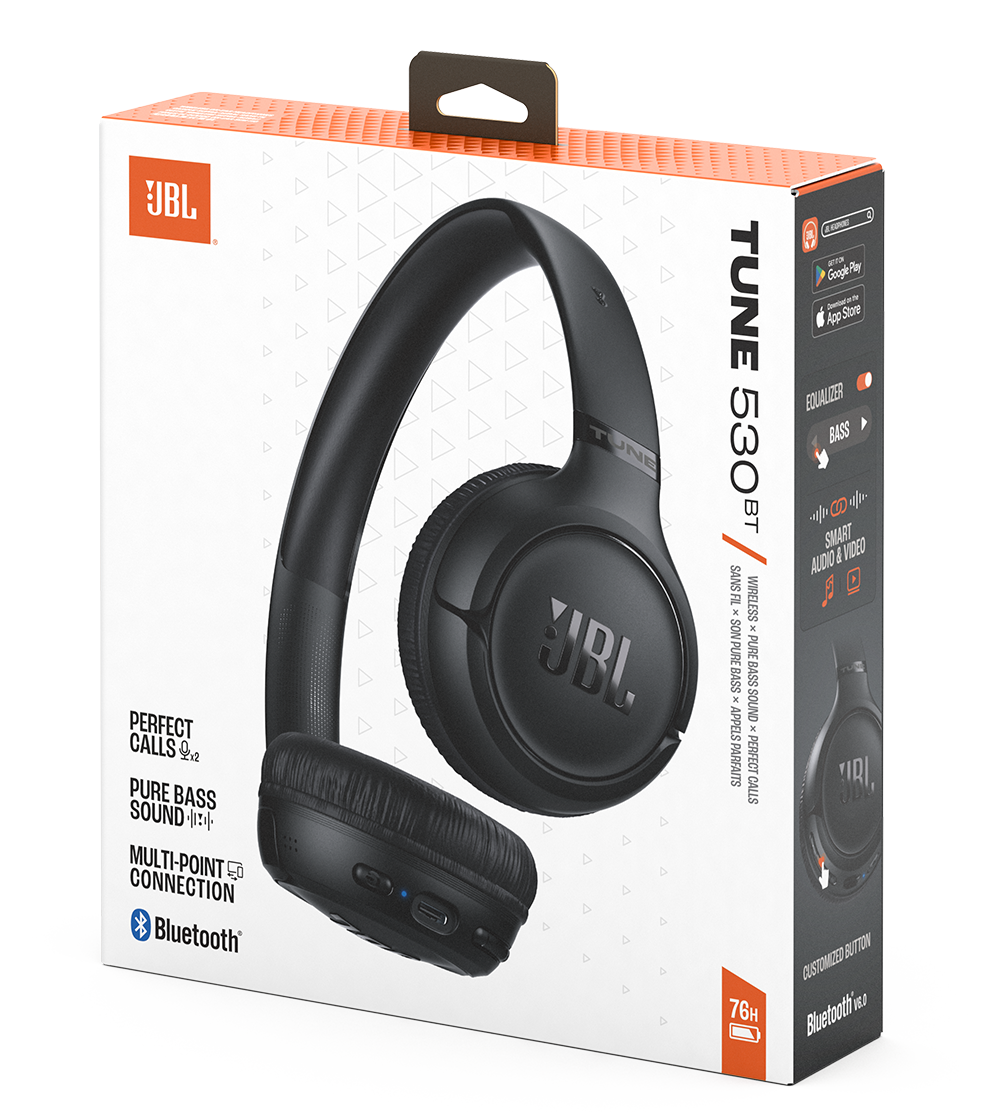 Auricolare Bluetooth JBL Tune 530BT, MultiPoint, A2DP, Nero