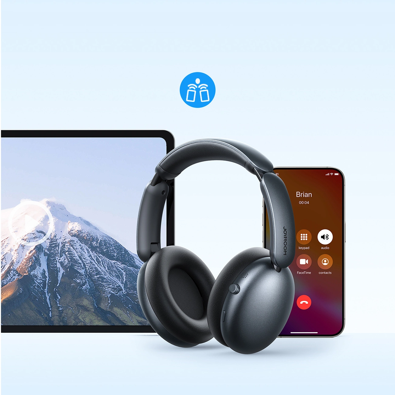 Handsfree Bluetooth Joyroom JR-JH1, A2DP, ANC, Nero