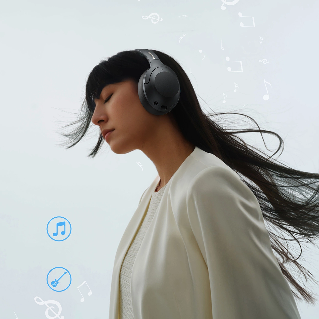 Auricolare Bluetooth Joyroom JR-JH2, A2DP, ANC, Nero