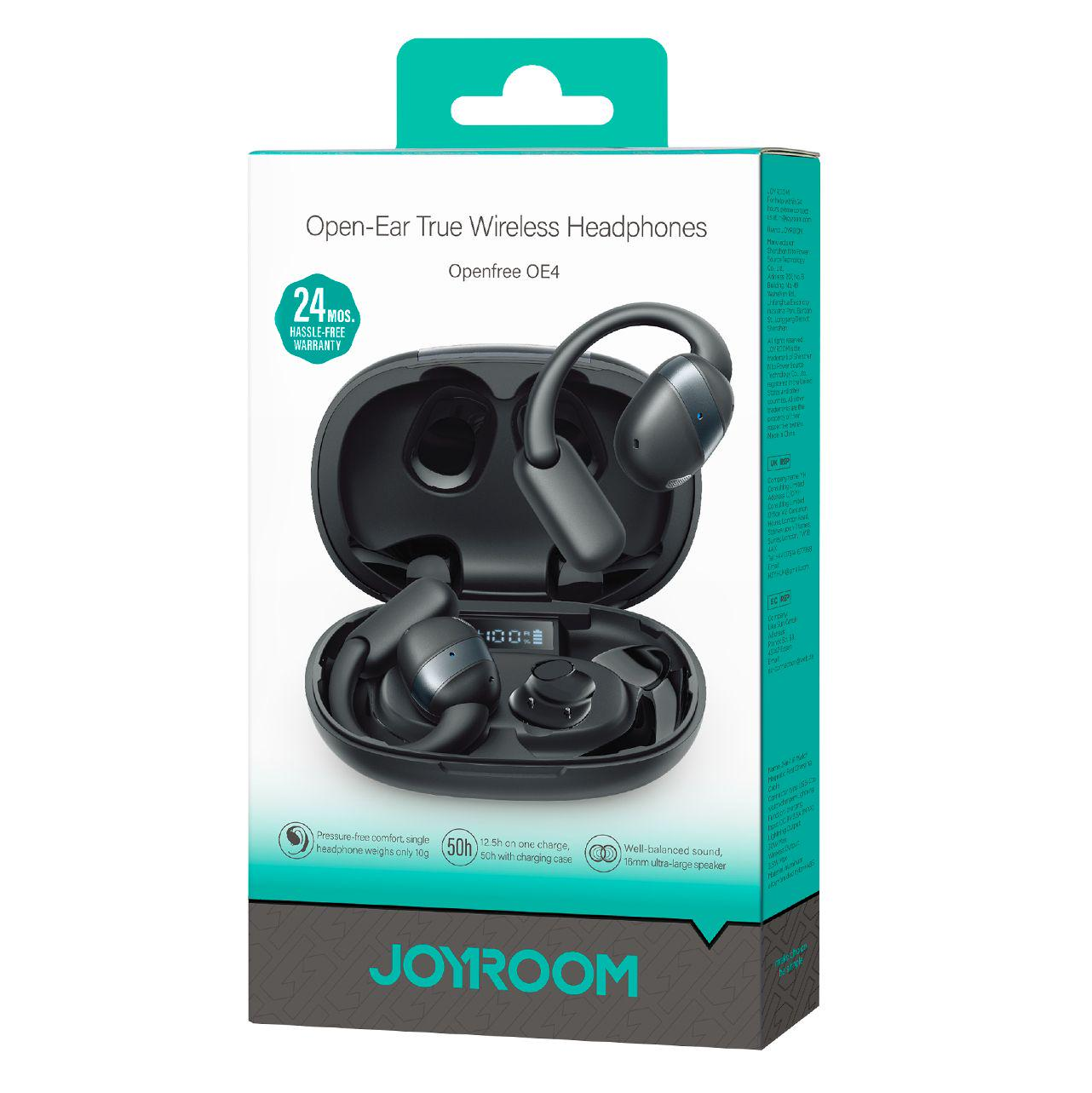 Auricolare Bluetooth Joyroom Open Ear JR-OE4, TWS, Nero