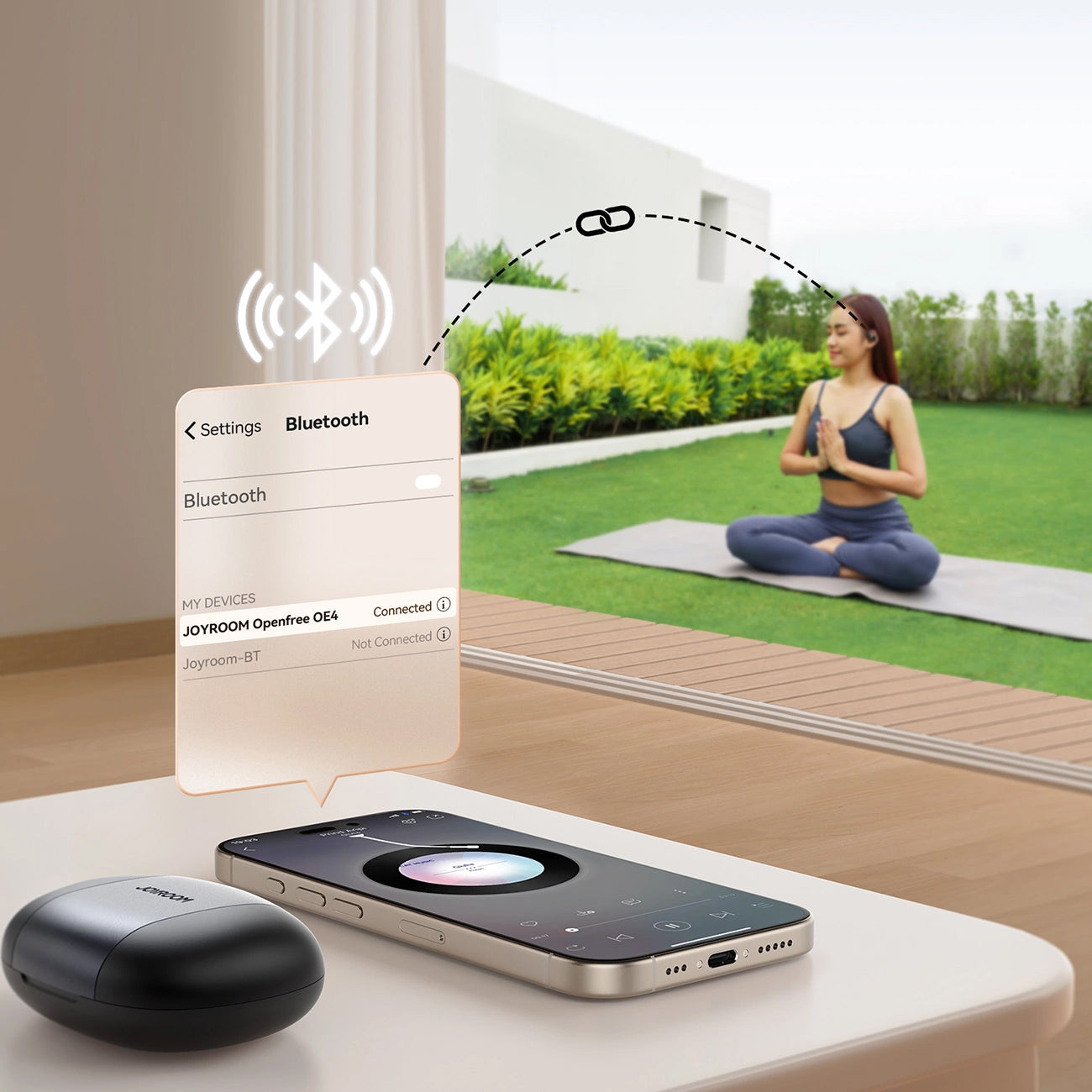 Auricolare Bluetooth Joyroom Open Ear JR-OE4, TWS, Nero