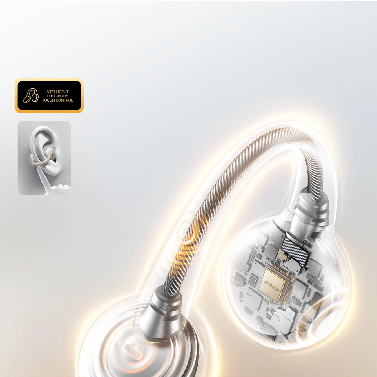 Auricolare Bluetooth Joyroom Openfree JR-OE3, TWS, Argento