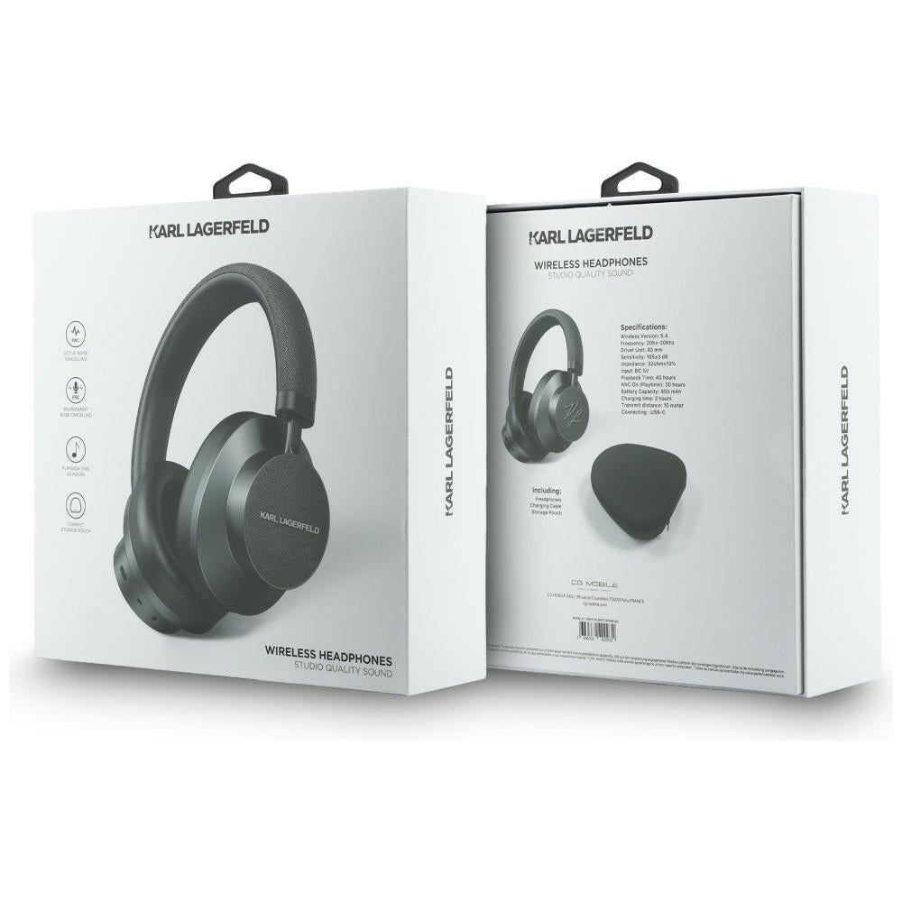 Auricolare Bluetooth Karl Lagerfeld Saffiano Elongated, A2DP, ANC, Grigio
