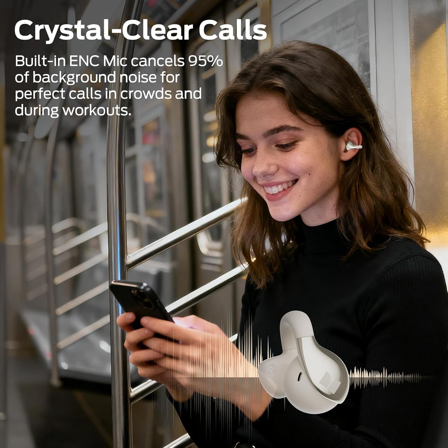 Handsfree Bluetooth Monster AC225, TWS, Crema Chiaro