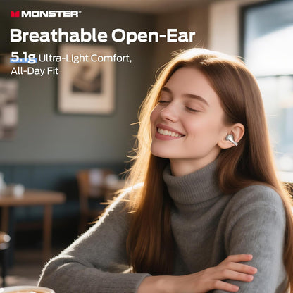 Handsfree Bluetooth Monster AC225, TWS, Crema Chiaro