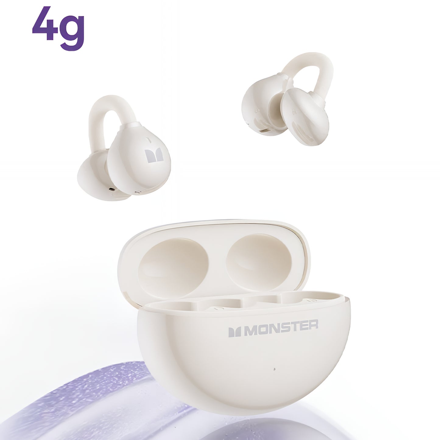 Handsfree Bluetooth Monster AirClip AC200, TWS, Crema Chiaro