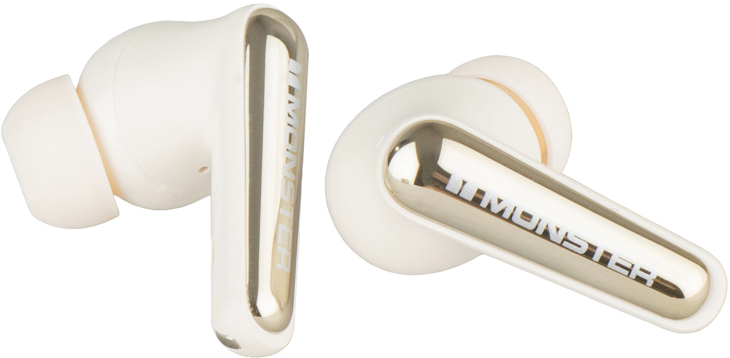 Handsfree Bluetooth Monster Clarity 200, TWS, ANC, Crema Chiaro