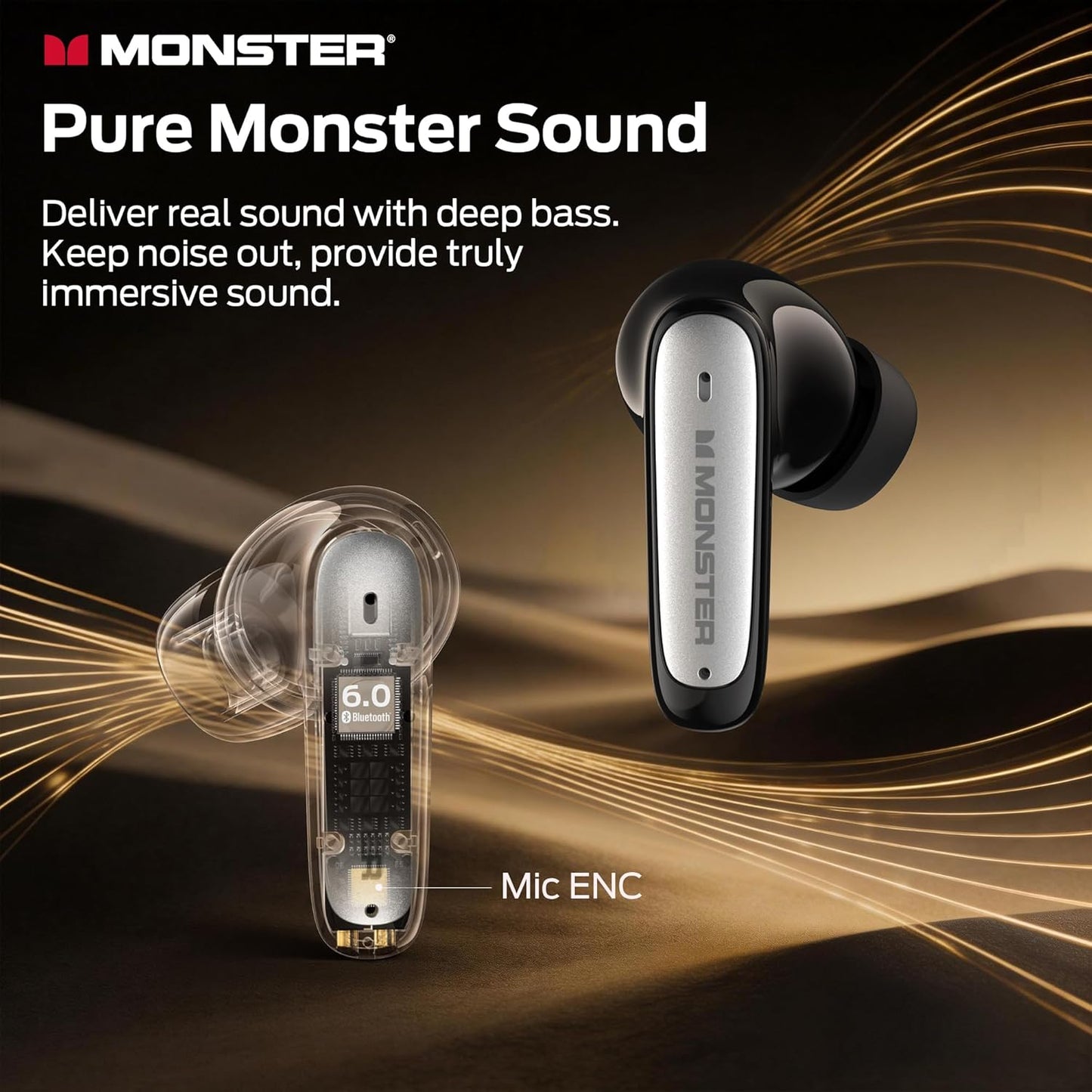 Auricolari Bluetooth Monster N-Lite 310, TWS, Nero