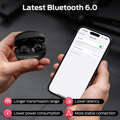 Auricolari Bluetooth Monster N-Lite 310, TWS, Nero