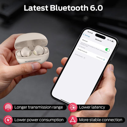 Auricolari Bluetooth Monster N-Lite 310, TWS, Crema Chiaro