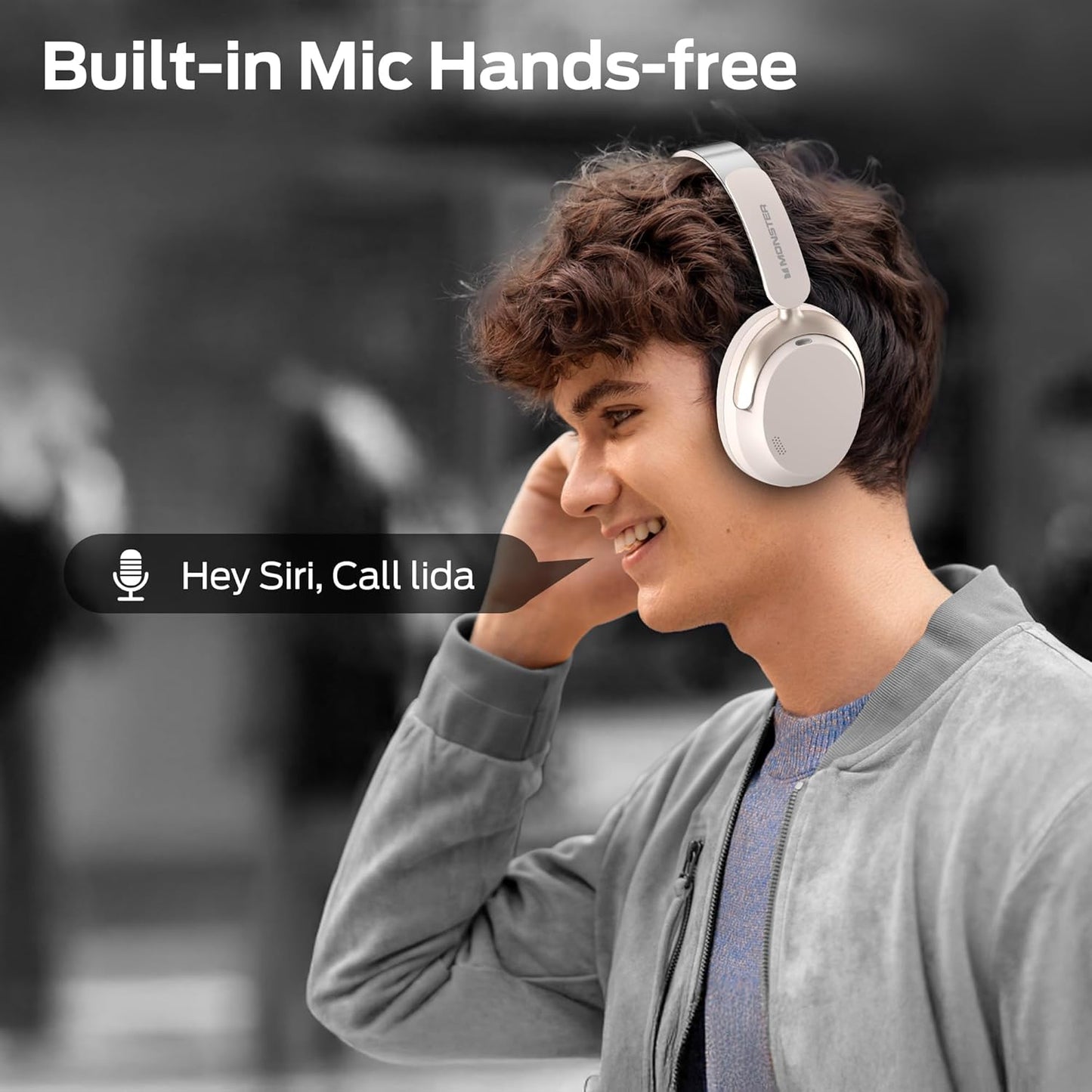 Handsfree Bluetooth Monster Persona 3rd, MultiPoint, A2DP, ANC, Bianco