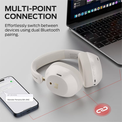 Handsfree Bluetooth Monster Persona 6th, MultiPoint, A2DP, ANC, Bianco