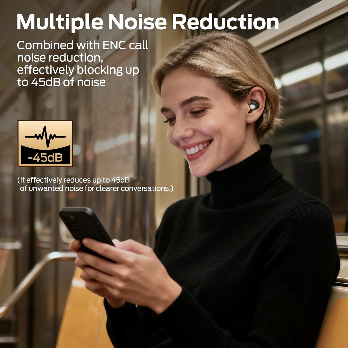 Auricolare Bluetooth Monster Sleep Ear100, TWS, Nero