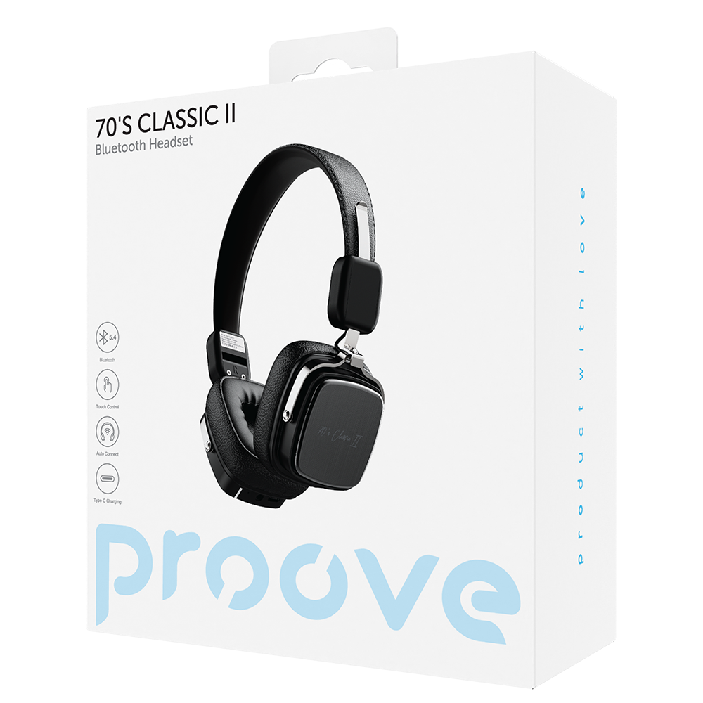 Auricolare Bluetooth Proove 70's Classic II, A2DP, Nero