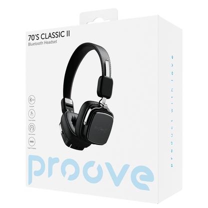 Auricolare Bluetooth Proove 70's Classic II, A2DP, Nero
