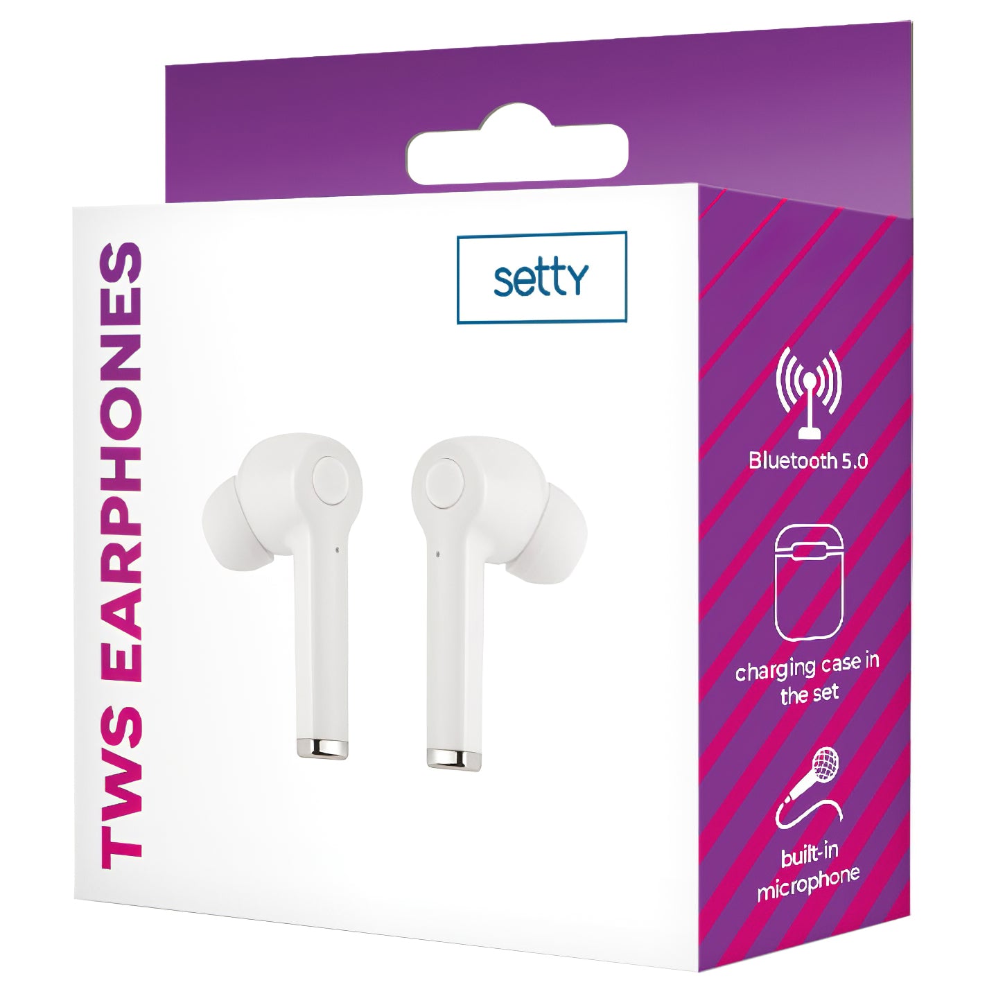 Setty Bluetooth a mani libere ECA-01, TWS, bianco 