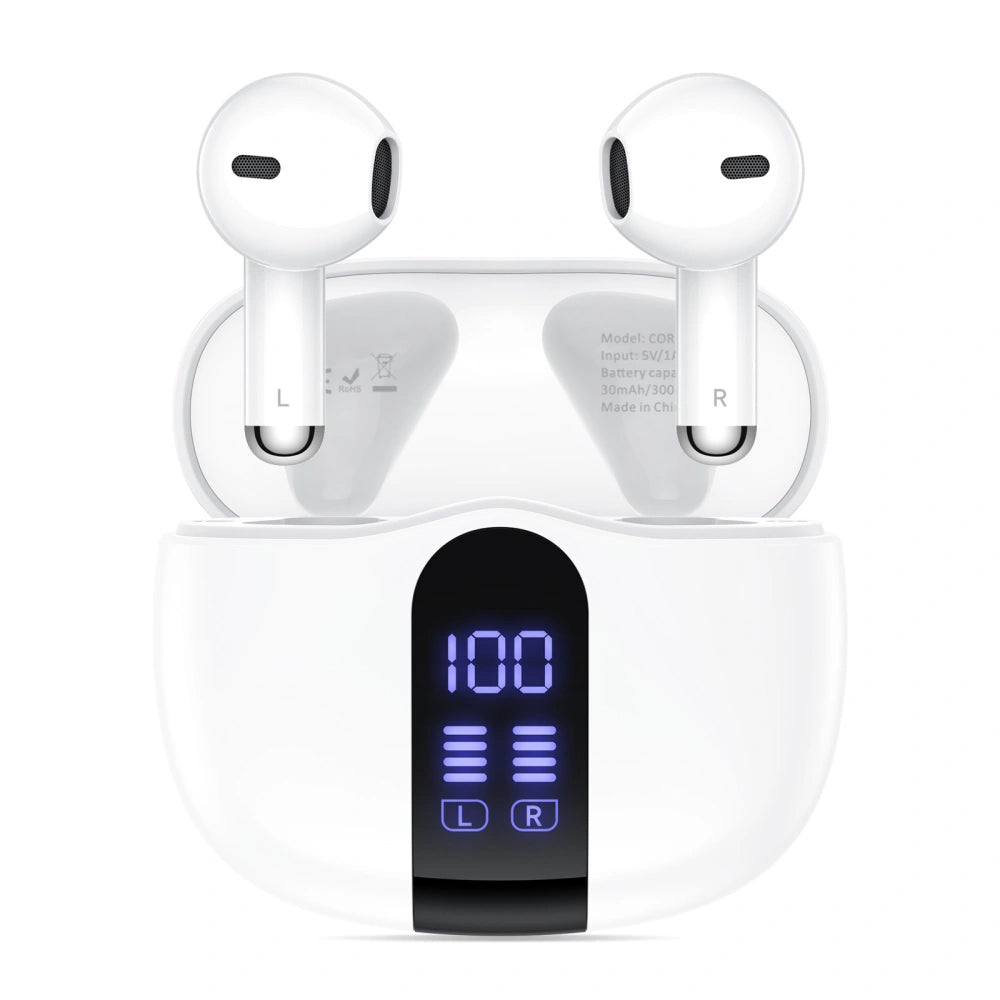 Auricolare Bluetooth Tech-Protect Ultraboost Core G2, TWS, Bianco