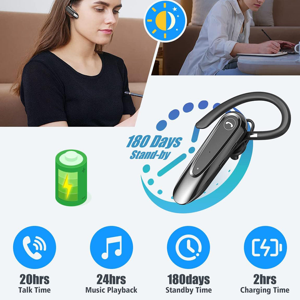 Auricolare Bluetooth Techsuit CB2 AirTalk, A2DP, Nero