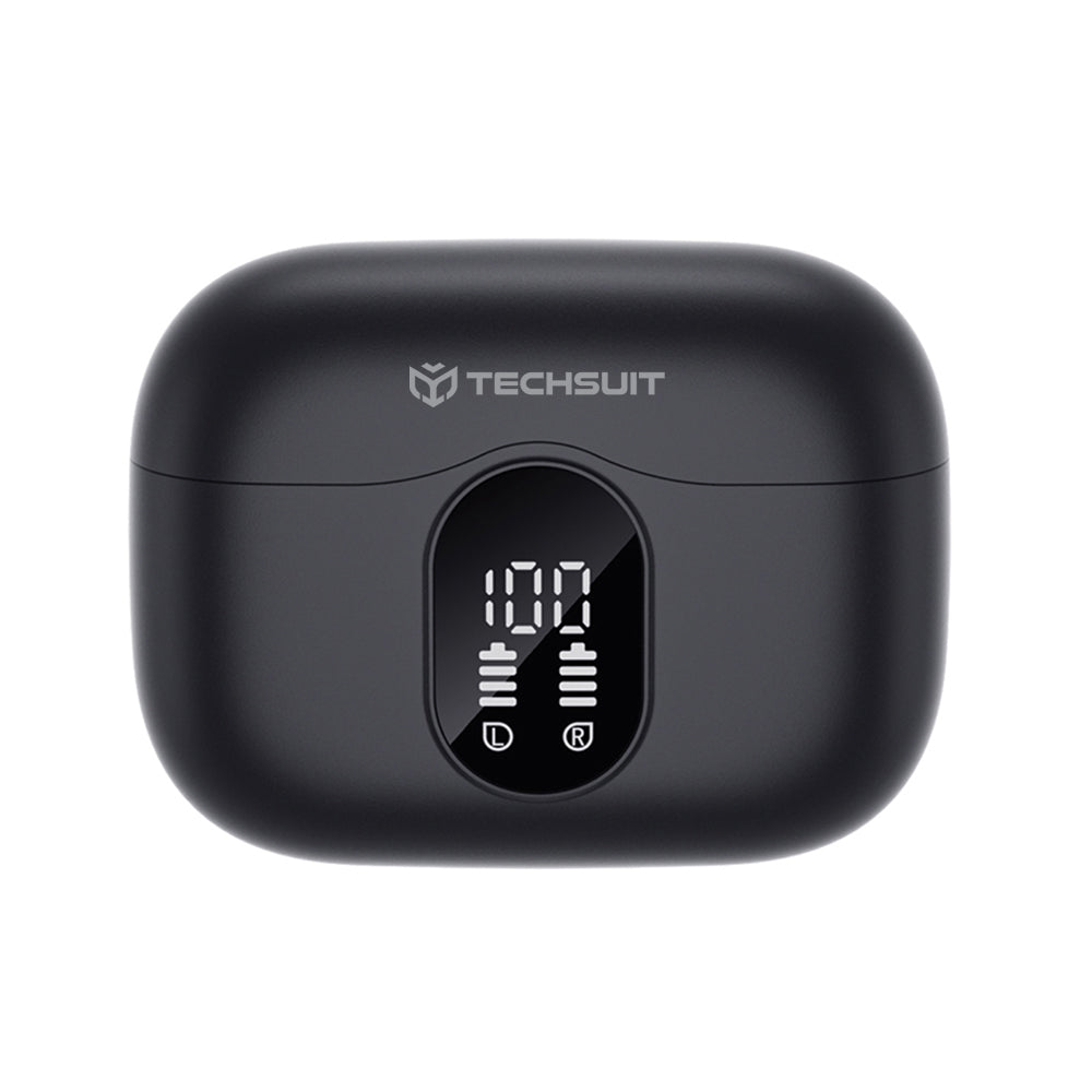 Auricolare Bluetooth Techsuit CW3 WaveBeat 100, TWS, ANC, Nero