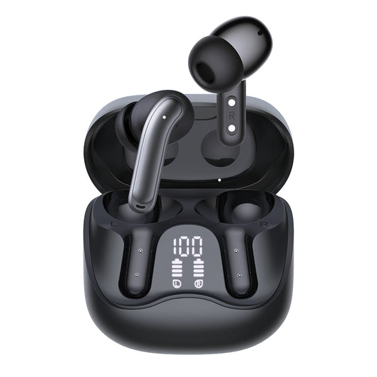 Auricolare Bluetooth Techsuit CW5 EchoFit Pro, TWS, ANC, MultiPoint, Nero