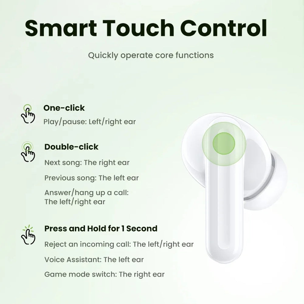 Auricolare Bluetooth UGREEN HiTune P3 WS207, TWS, MultiPoint, Bianco