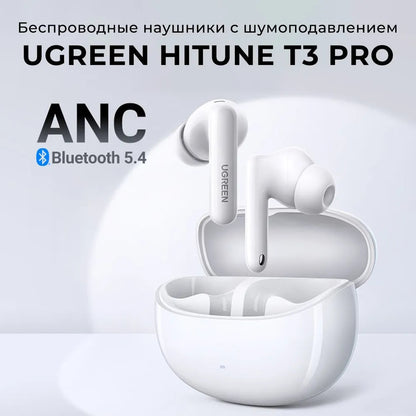Auricolare Bluetooth UGREEN HiTune T3 Pro WS206, TWS, ANC, MultiPoint, Bianco