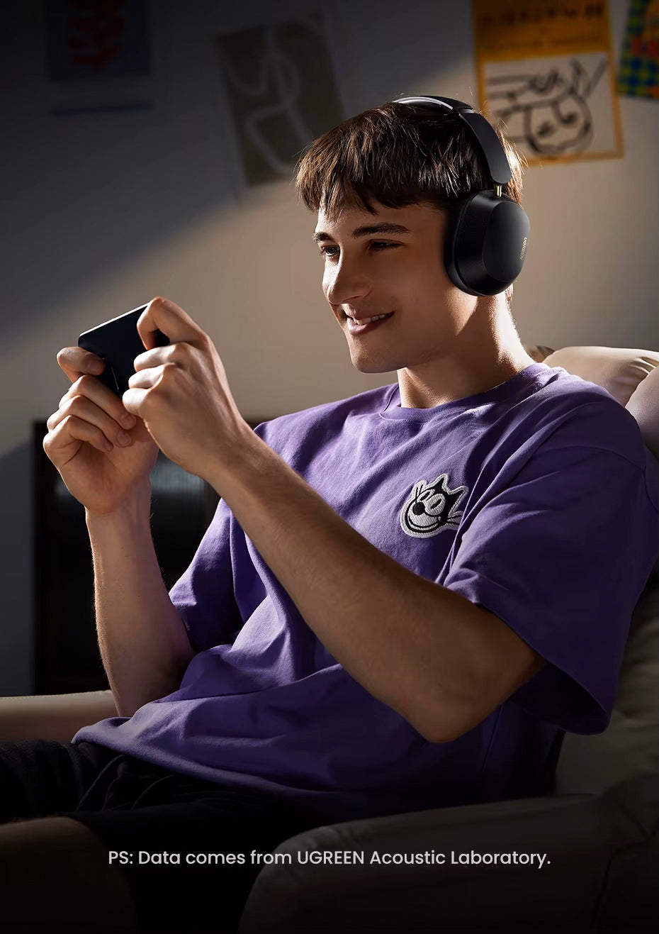 Auricolare Bluetooth UGREEN HiTune Max5C HP203, A2DP, ANC, Nero