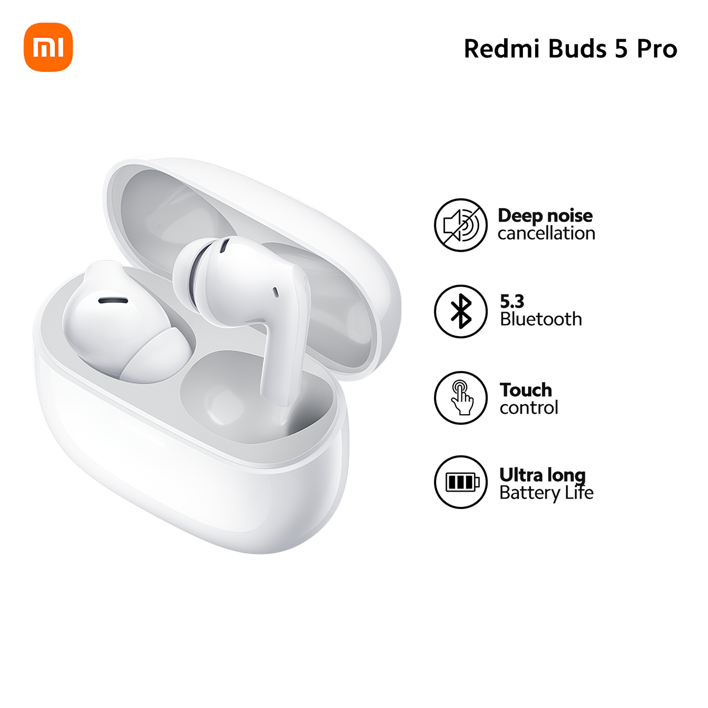 Vivavoce Bluetooth Xiaomi Redmi Buds 5 Pro, TWS, ANC, bianco BHR7662GL