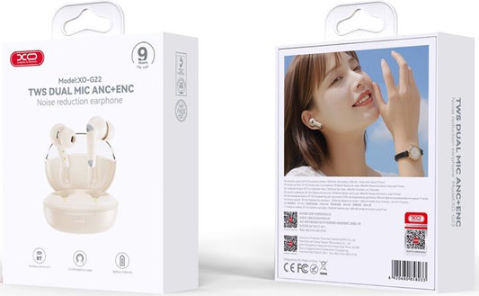 Auricolare Bluetooth XO Design G28, TWS, Beige