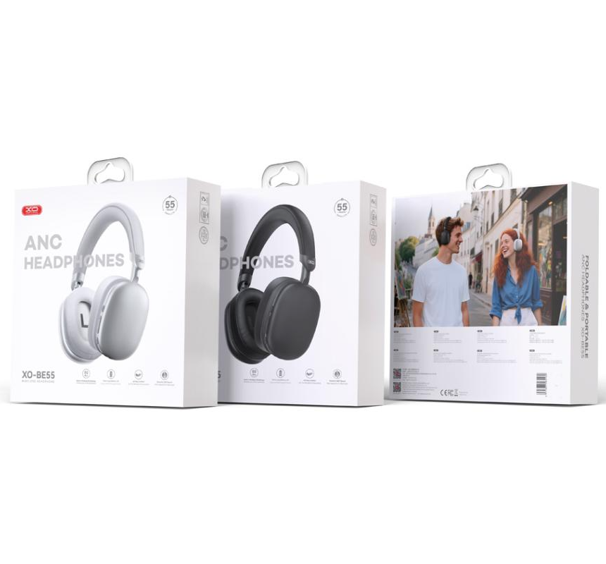 Auricolare Bluetooth XO Design BE55, A2DP, ANC, Argento