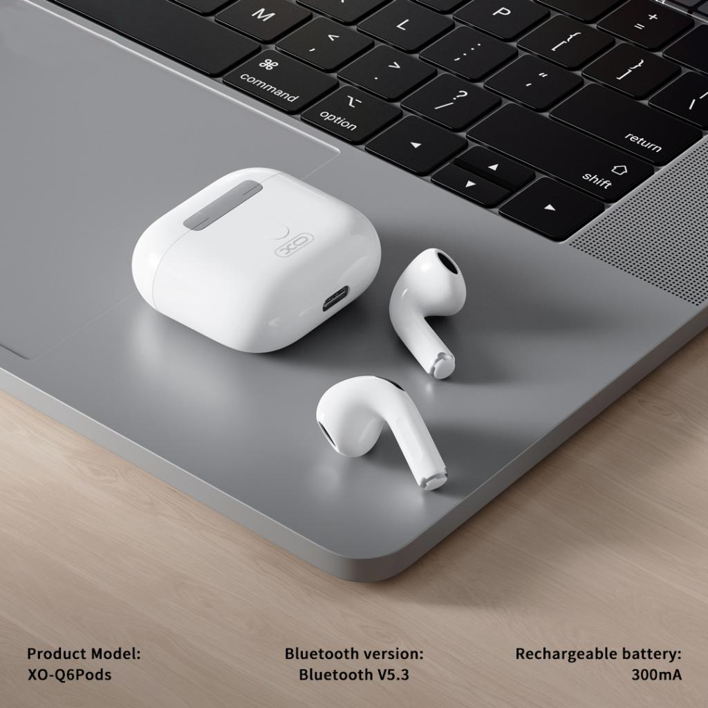 Auricolare Bluetooth XO Design Q6 Pods, TWS, Bianco