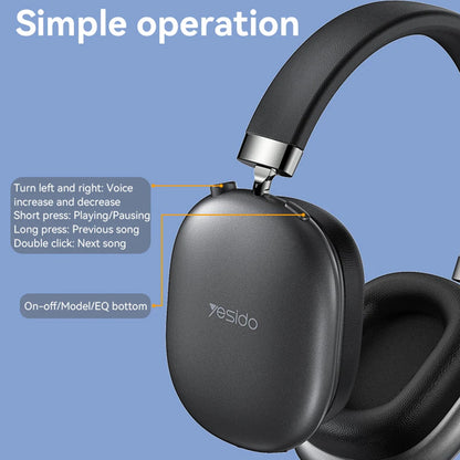 Handsfree Bluetooth Yesido EP05, A2DP, ANC, Nero